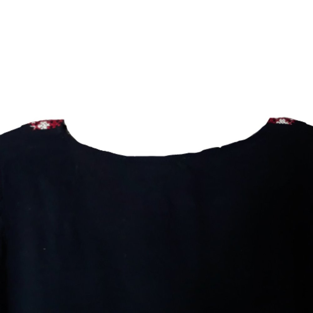 Flying Tomato Blouse Tunic mini Dress black embroidered cross stitch Size M - Picture 4 of 9